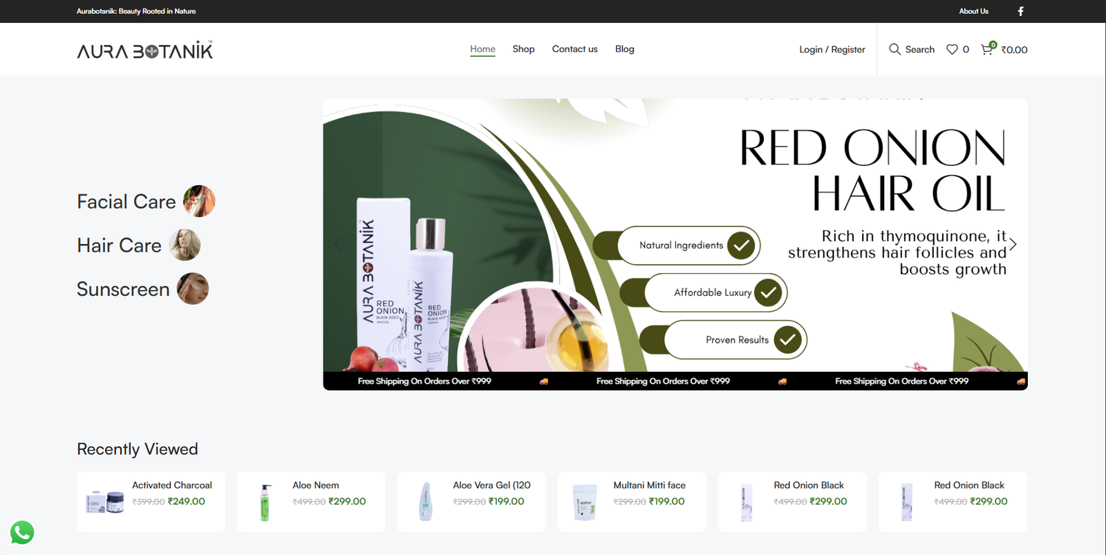 Aura Botanik — E-commerce Website